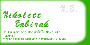 nikolett babirak business card